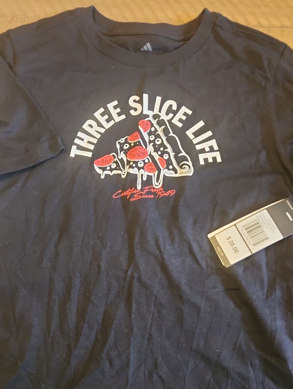 Adidas Three Slice Life Pizza Graphic Tee Boys sz M